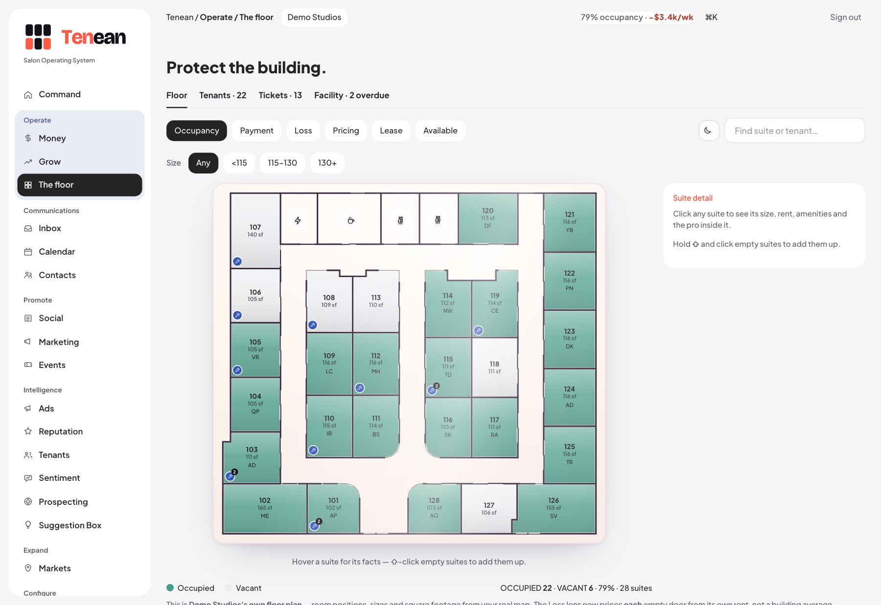 The floor plan